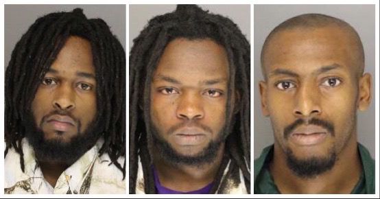 Steve Junior Murchison, left, Malik Jalill Newsome and Lameek Tavon Cattle.